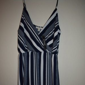 Navy & White Striped Dress